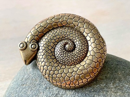 Spilla serpente bronzo - serpente,